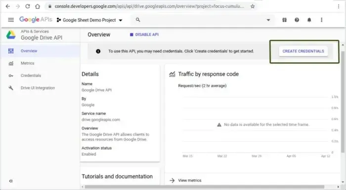 Create credentials